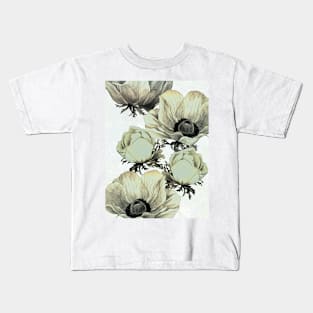 Anemone Flowers (White Background) Kids T-Shirt